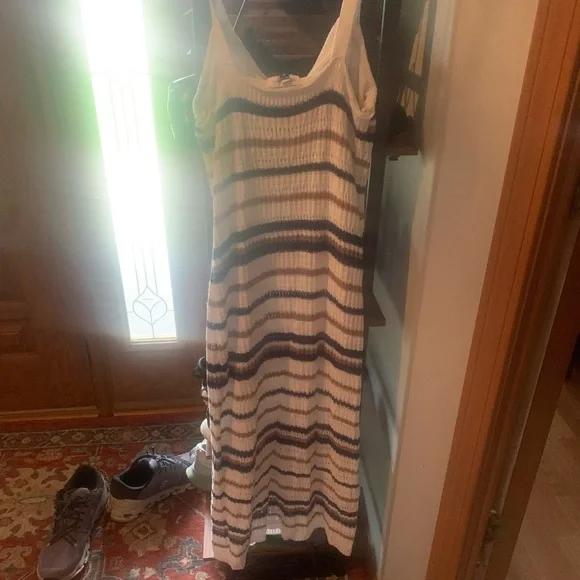 Freshman Blue and White Striped Maxi Dress - Picture 1 of 3
